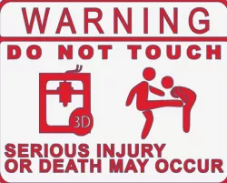 Do Not Touch 3D Printer Sign (Kicking Version)