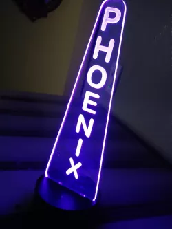 Edge-Lit LED Text Engraving