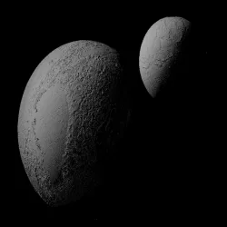 Pluto and Charon with known topography scaled one in ten million