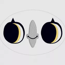 Puffin Rock Embroidery Design - Baba Face - Machine Embroidery