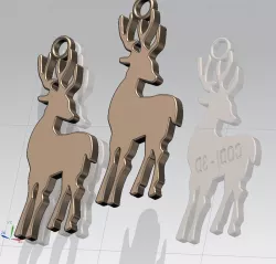 Renna Natalizia, ciondolo, portachiavi - Christmas reindeer, pendant, keychain
