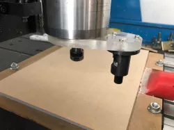 Vinyl cutter knife attachment for CNC router