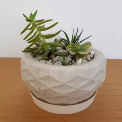 Yoshimura Crease Pattern Concrete Planter Short Version