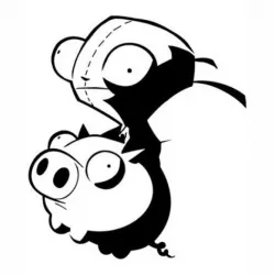 Gir riding pig stencil