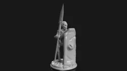 Living Bones with Long Spear and Tower Shield