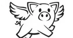 Winged pig stencil