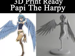 3D PRINT READY!! Papi The Harpy
