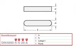 DIN 6885 Parallel Keys *standard resolution*