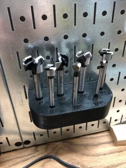 Forstner drill bit set pegboard holder