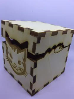 Lasercut cat & mouse box - Boite chat & souris découpe laser