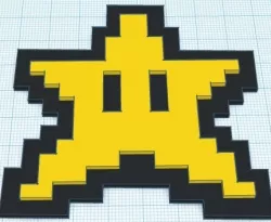  Mario 8-bit Star Powerup (Color Raised)