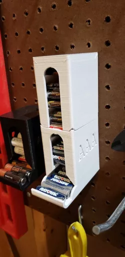 Modular AAA Battery Dispenser for Pegboards (1/4" holes)