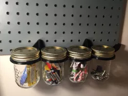 Peg Board Mason Jar Mount