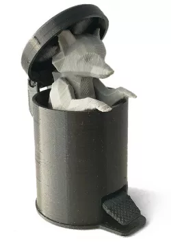 Raccoon in Pedal Bin