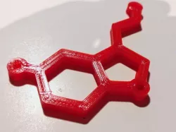 Serotonin molecule keychain