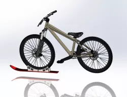 Bike Ski, Strap Mounted Ski for Bike Tires 26" 27." or 29"