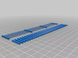 Fence, rail picket model 00 009 H0 HO 