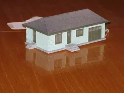 HO Scale House with Garage Door Opener