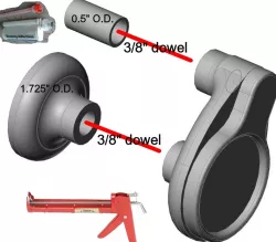 Twin-Tube epoxy/adhesive/fill adapter for standard caulk gun
