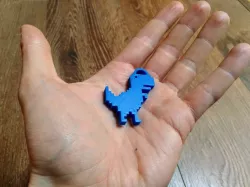 Chrome t-rex keychain with robust ring