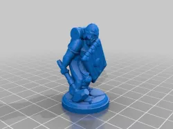 Human Warrior Advancing with Shield