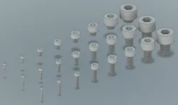Metric Socket Head Screw, f3d, stp and STL Files (M2-M10) 