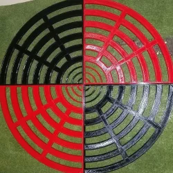Nebelwerfer / Katyusha Template for Bolt Action - 15" with 4,3,2,1" templates in centre