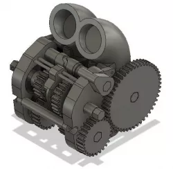 Toroidal Piston Engine and 2 Speed Gearbox