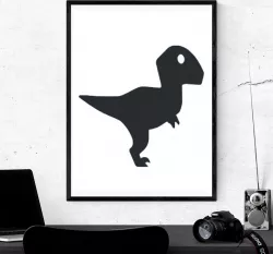 Cute Velociraptor - Dinosaur - 2D Wall Art