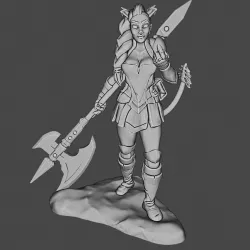 Female tiefling fighter table top games (28 mm)
