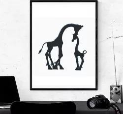 Giraffe with baby - 2D Wall Art