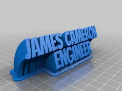 James Cameron 2-line name plate (text)