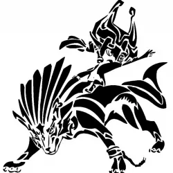 Midna riding wolf stencil