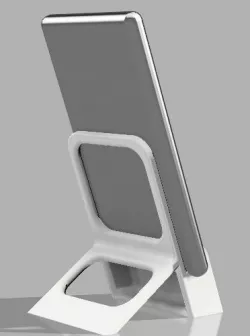 Mobile stand with space for charger cable