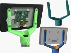 Raspberry Pi 7" screen - mounting bracket for pole