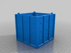 Riveted metal crate piggy bank