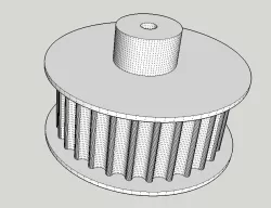 Synchronized belt pulley with traction