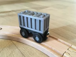 Wagon and container for wooden train