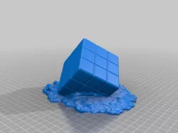 Flat base melted rubiks cube