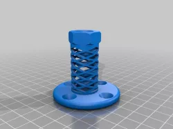 Heavy duty double spring threaded mounting flange vibration dampener for flexible filament.