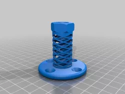 Heavy duty quadruple spring threaded mounting flange vibration dampener for flexible filament.