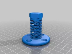 Heavy duty triple spring threaded mounting flange vibration dampener for flexible filament.