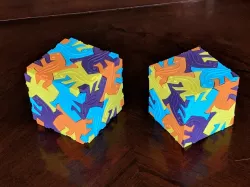 MC Escher lizard cube in 3D