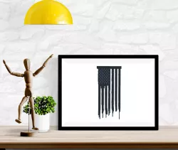 Melting American Flag - 2D Wall Art 