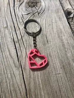 Modern Heart Keychain