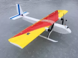 Motor mount & skis for foamboard RC plane: Dual Prop Sport