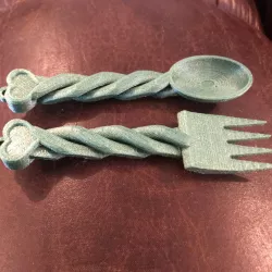 Spoon and Fork (Welsh Love Spoon Style)