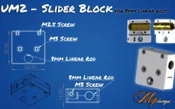 UM2 Cross Slider Block for 8mm linear rods