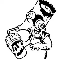 Zombie Bart stencil