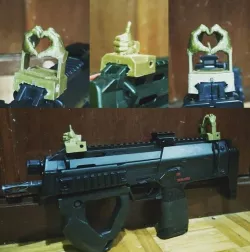 airsoft iron sights hands